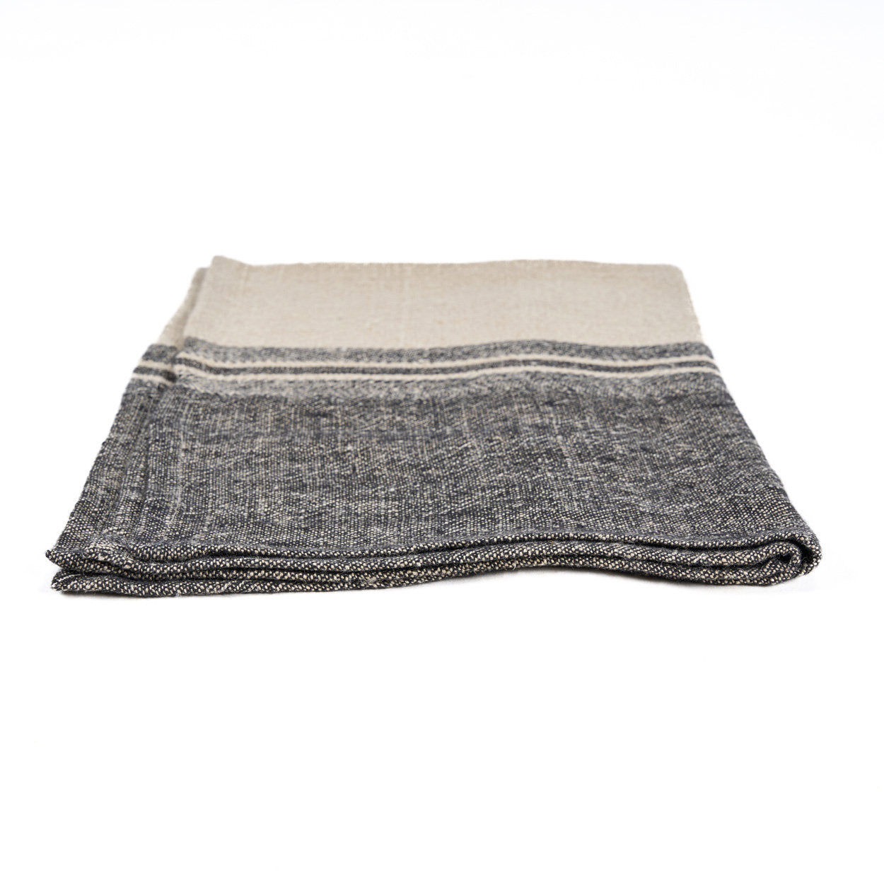 Linnen Moody keukendoek - naturel/zwart - 50x70 cm