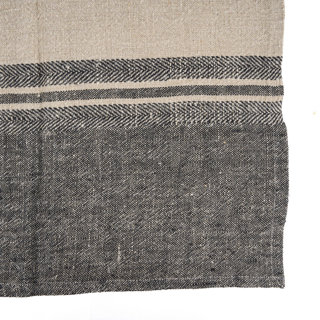De Linnen Dash keukendoek - naturel/zwart - 50x70