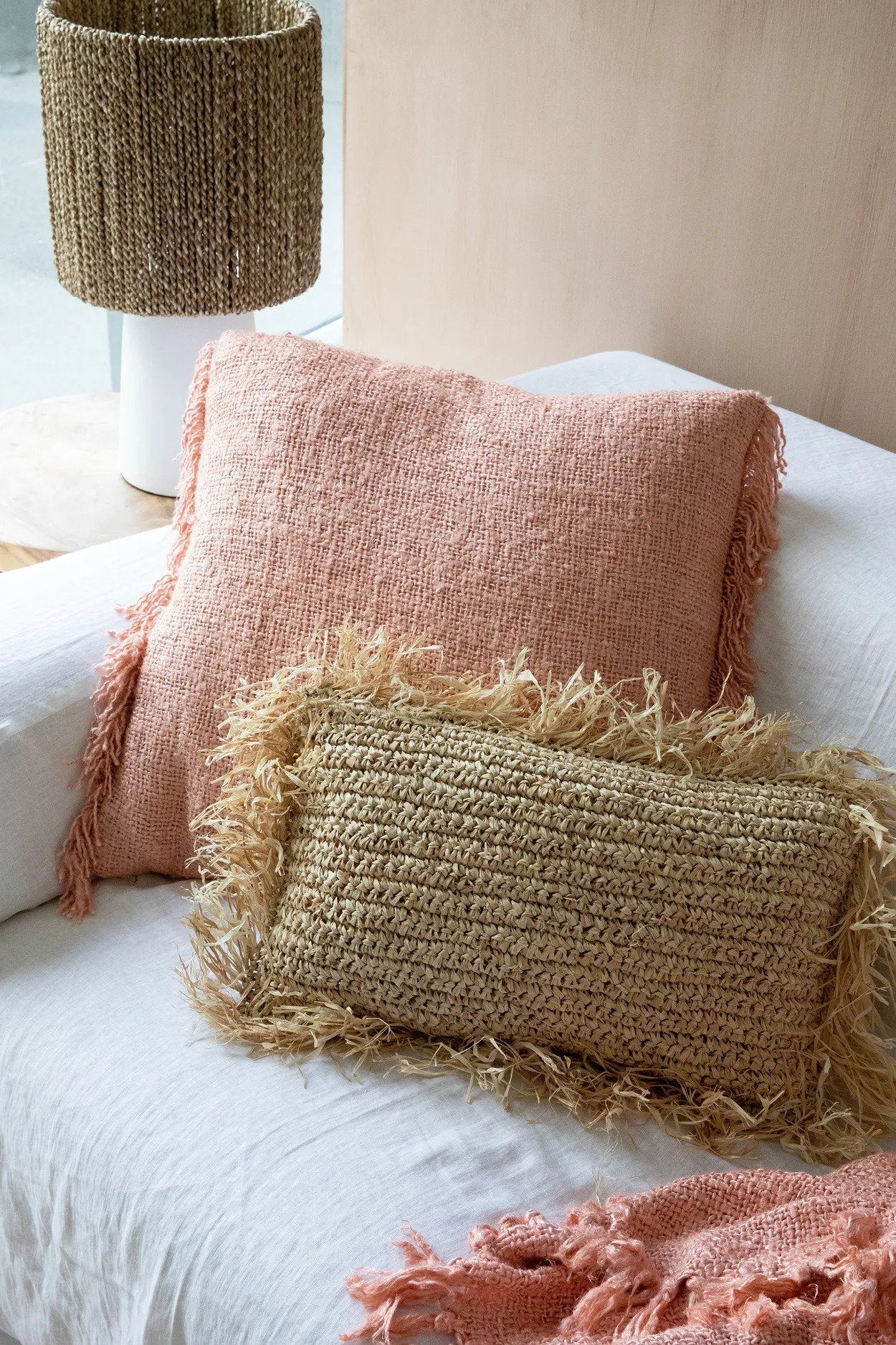 De Oh My Gee kussenhoes - zalmroze - 60x60