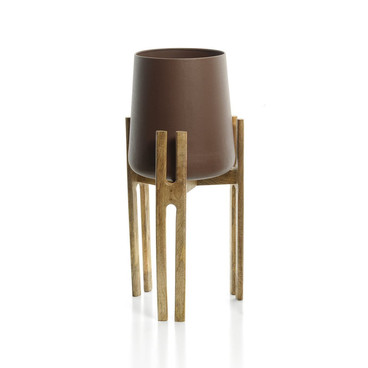 De plantenpot met gevorkte wortel - naturel bruin - L