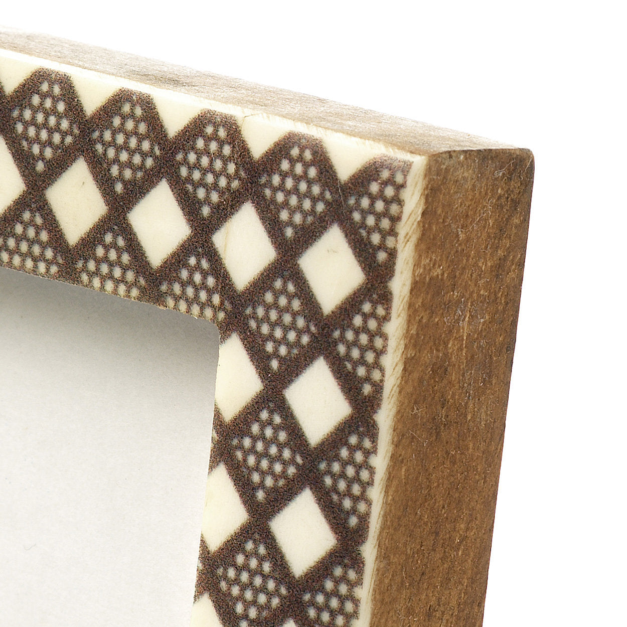De diamantgeslepen lijst - wit-bruin - 5x7