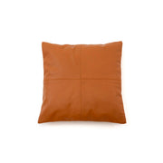 Leren kussenhoes met vier panelen - camel - 40x40