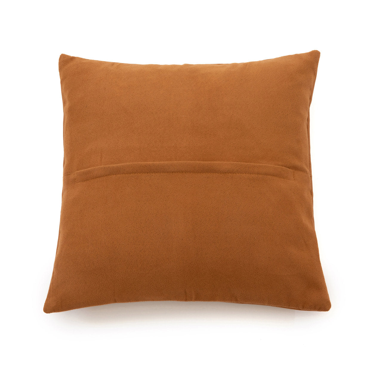 Leren kussenhoes met vier panelen - camel - 40x40