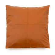 Leren kussenhoes met vier panelen - camel - 60x60 cm