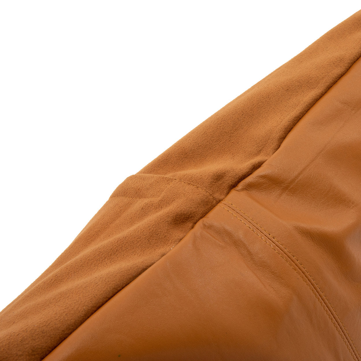 Leren kussenhoes met vier panelen - camel - 60x60 cm