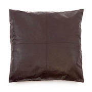 Leren kussenhoes met vier panelen - Choco - 60x60