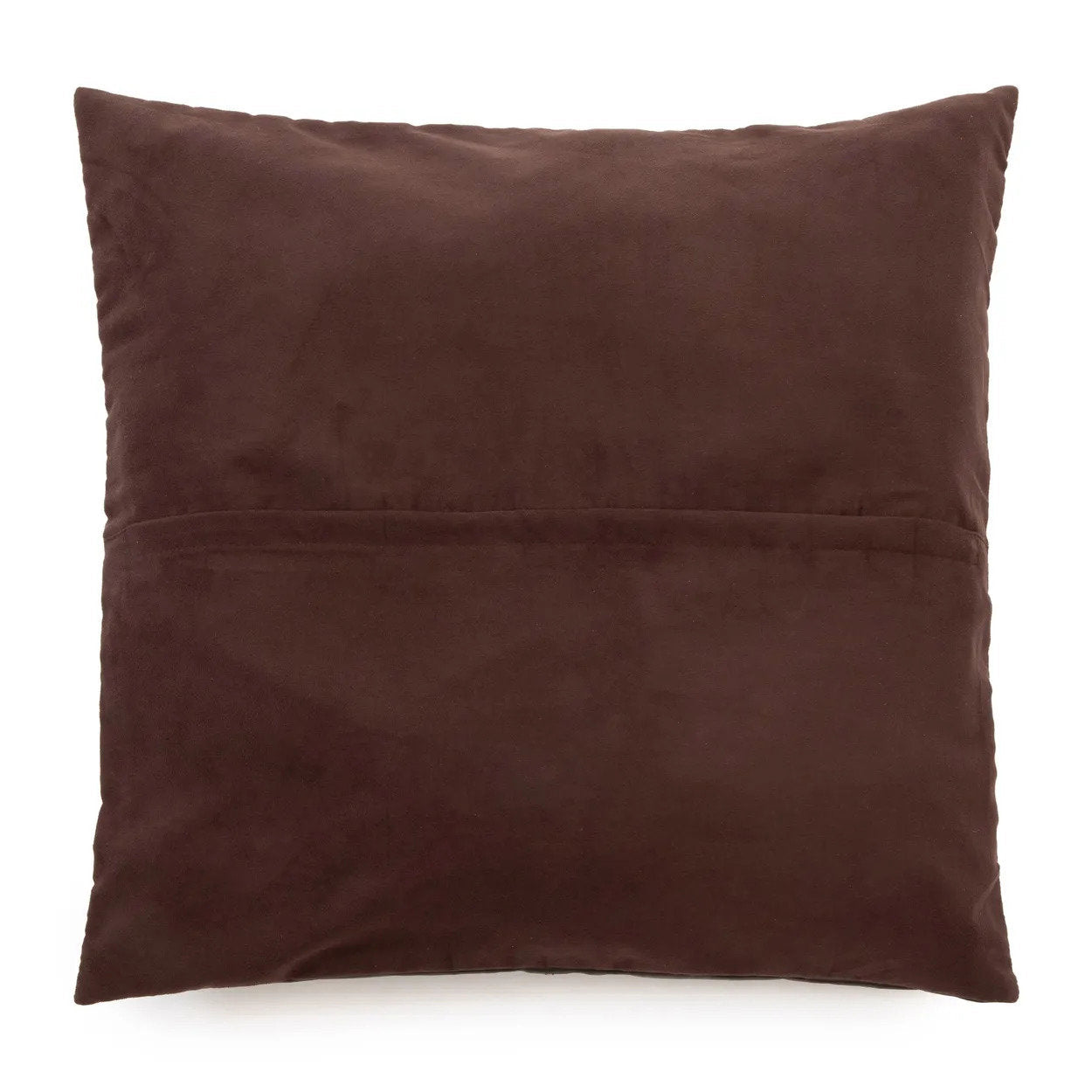 Leren kussenhoes met vier panelen - Choco - 60x60
