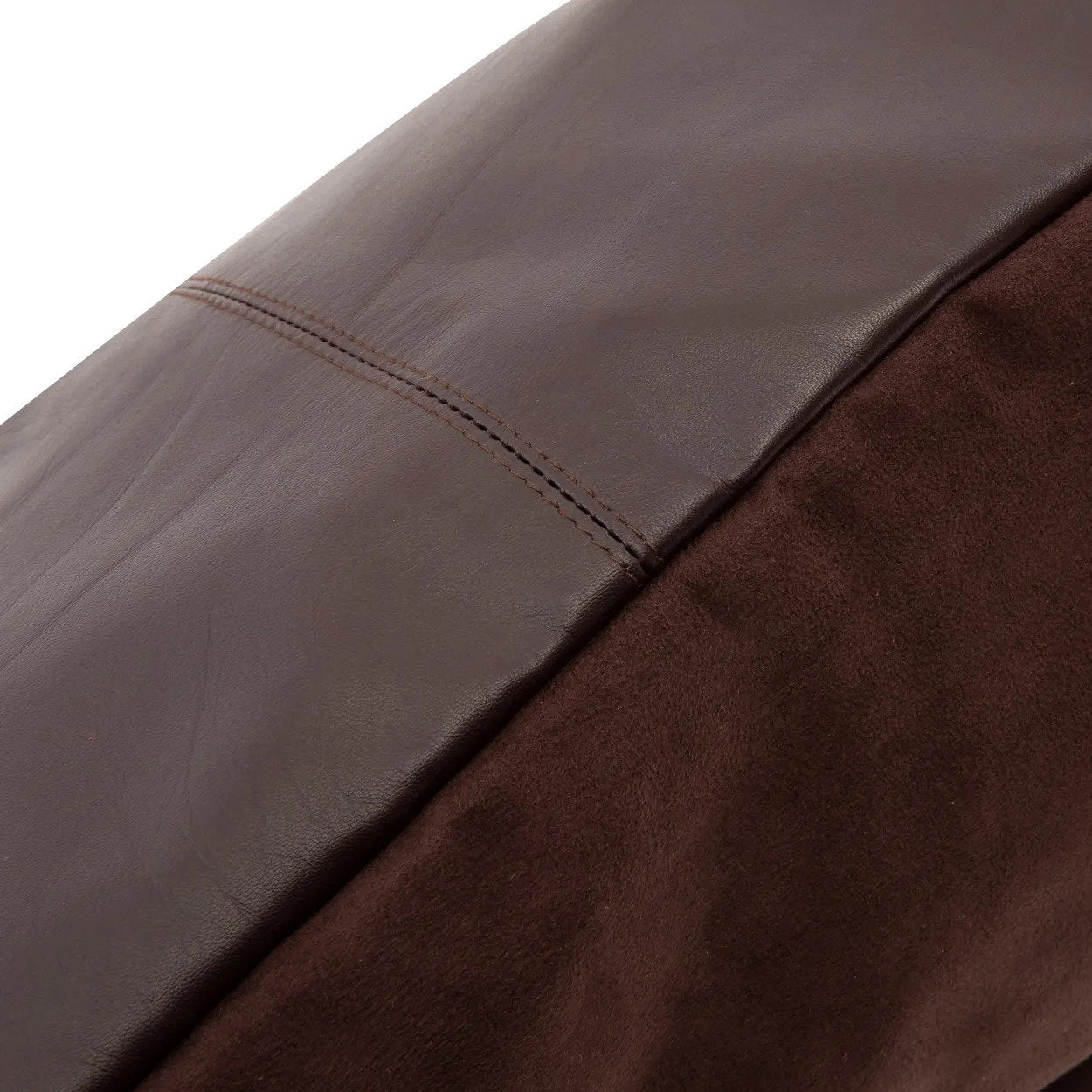 Leren kussenhoes met vier panelen - Choco - 60x60