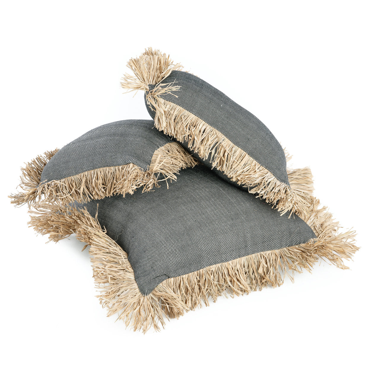 De Cotton Bonita kussenhoes - natuurlijk zwart - 30x50