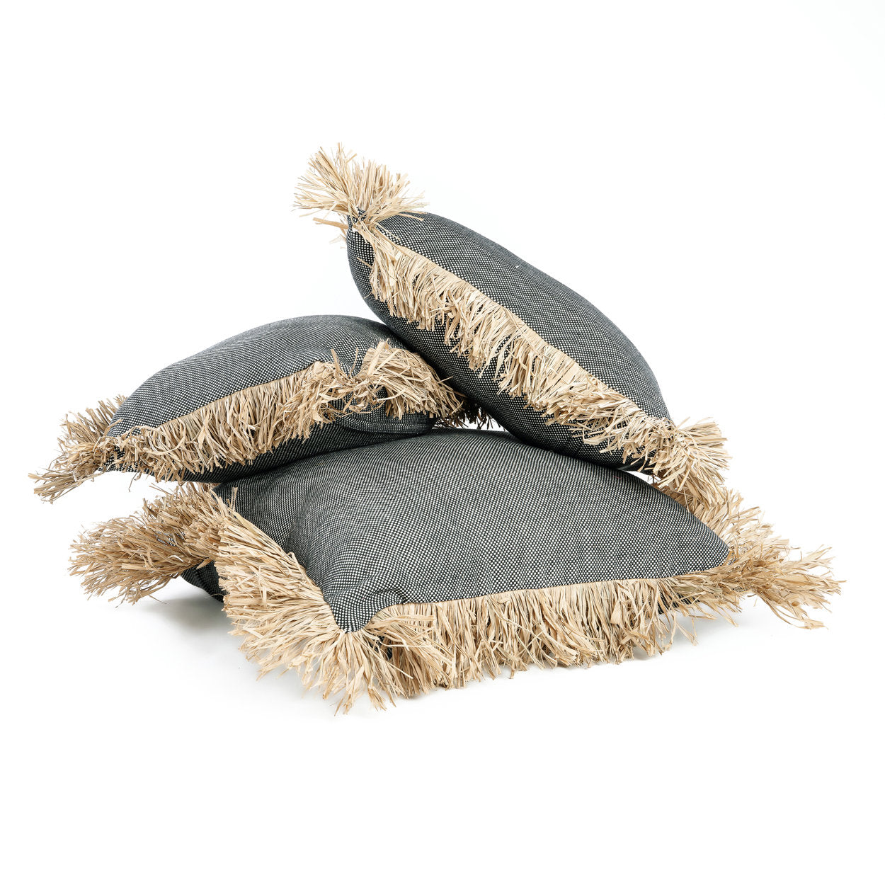 The Cotton Bonita kussenhoes - natuurlijk zwart - 40x40