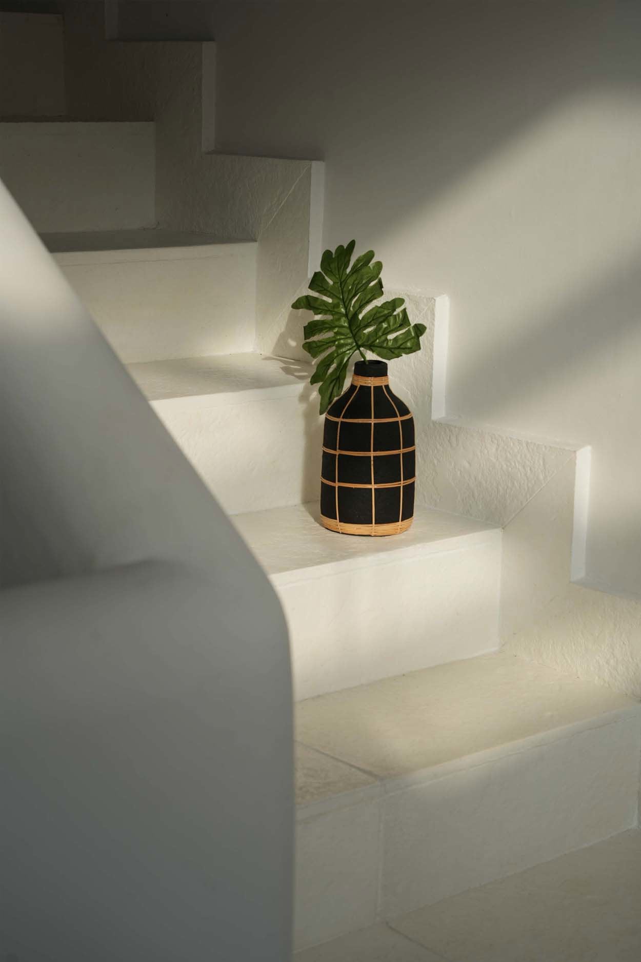 De Whoopy Vaas - Zwart/Naturel - L