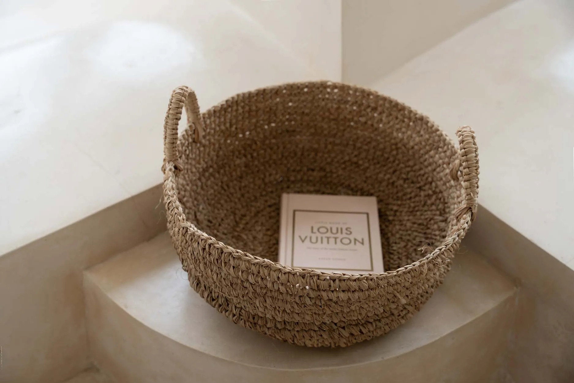 De Raffia mand-dienbladen - naturel - L