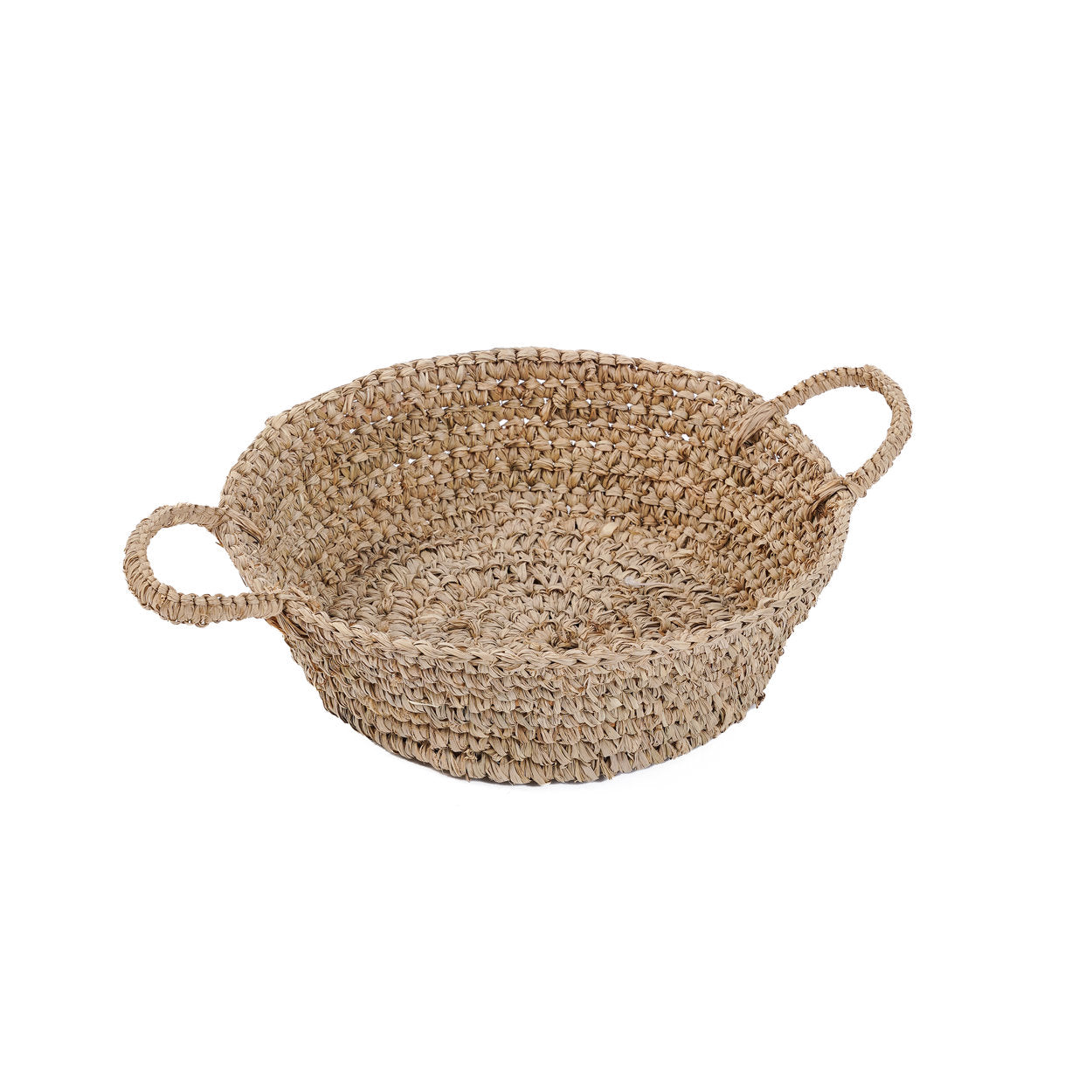 De raffia mand-dienbladen - naturel - S
