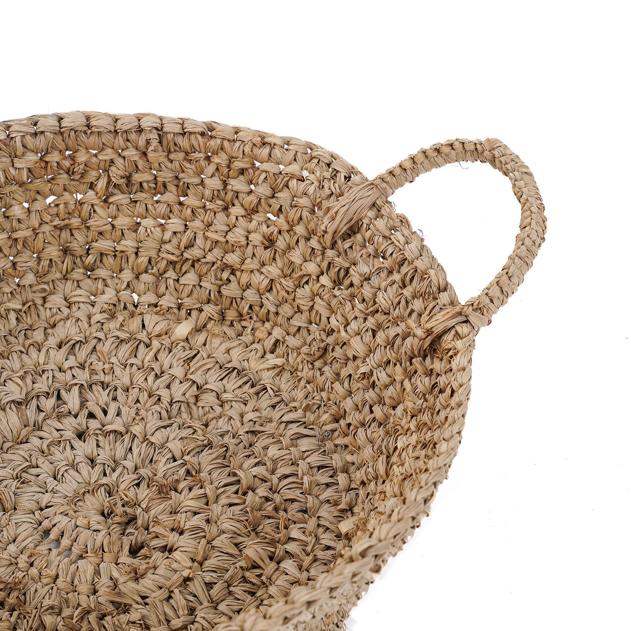 De raffia mand-dienbladen - naturel - S
