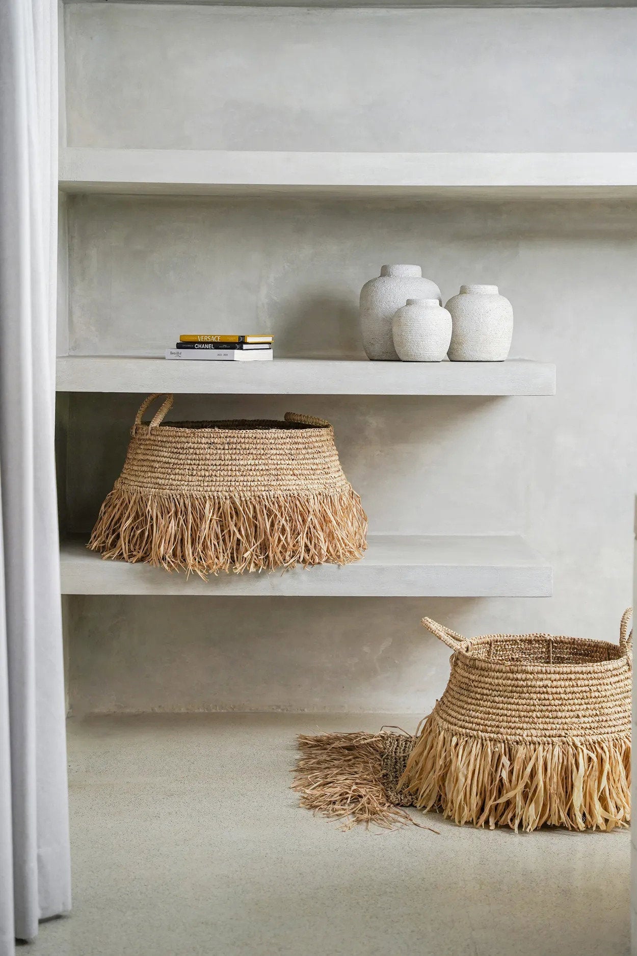 De Raffia Deluxe-manden - Naturel - Groot