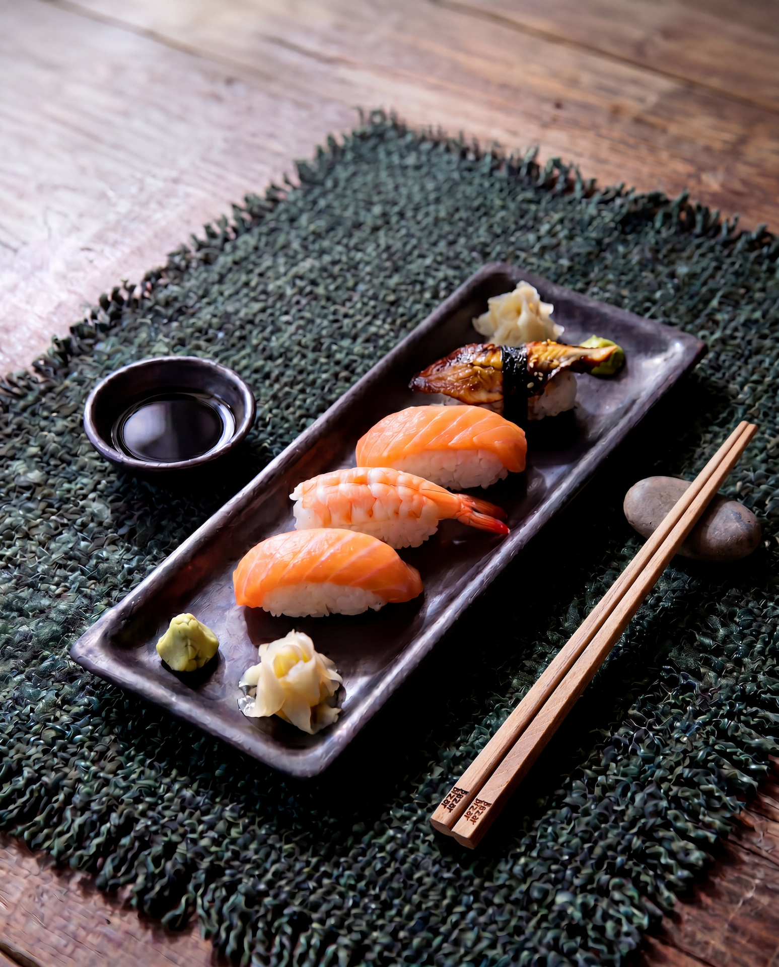 Het verbrande sushibord - Zwart - L