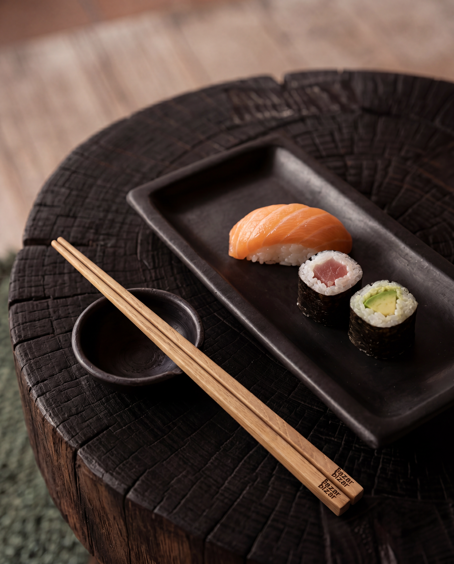 Het gebrande sushibord - Zwart - M