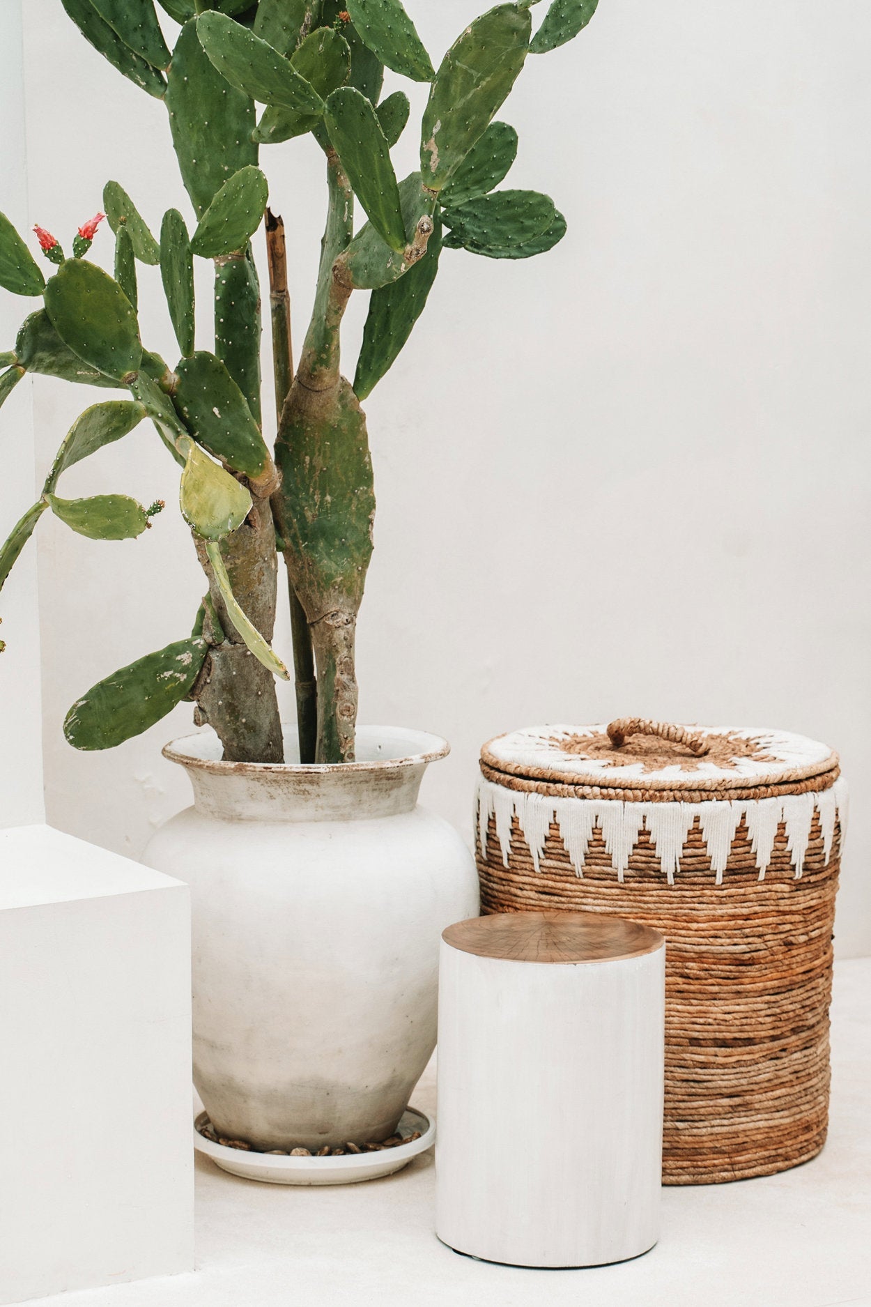 De Tribe-kruk - natuurlijk wit - bijzettafel