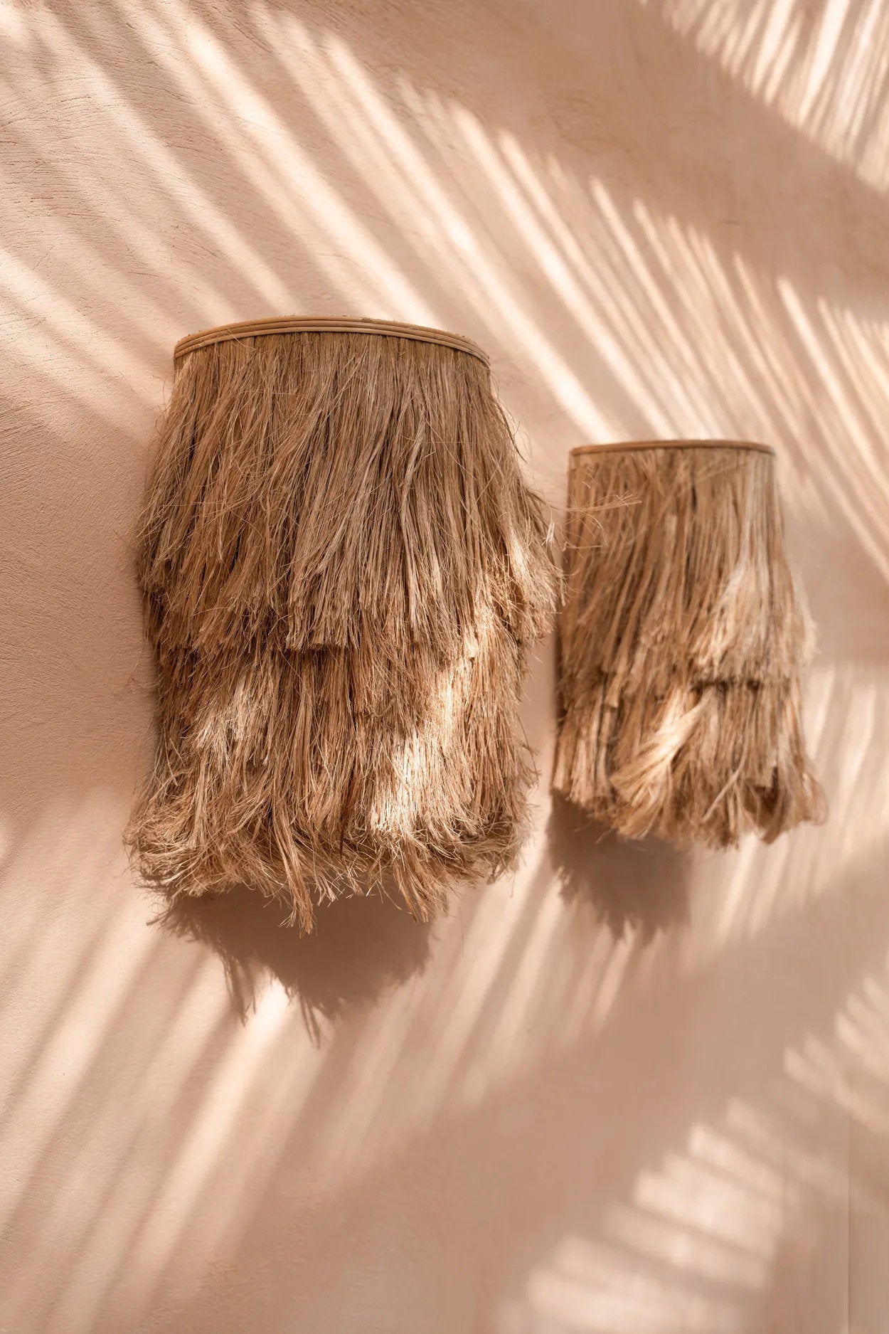 De Abaca wandlamp - naturel - S