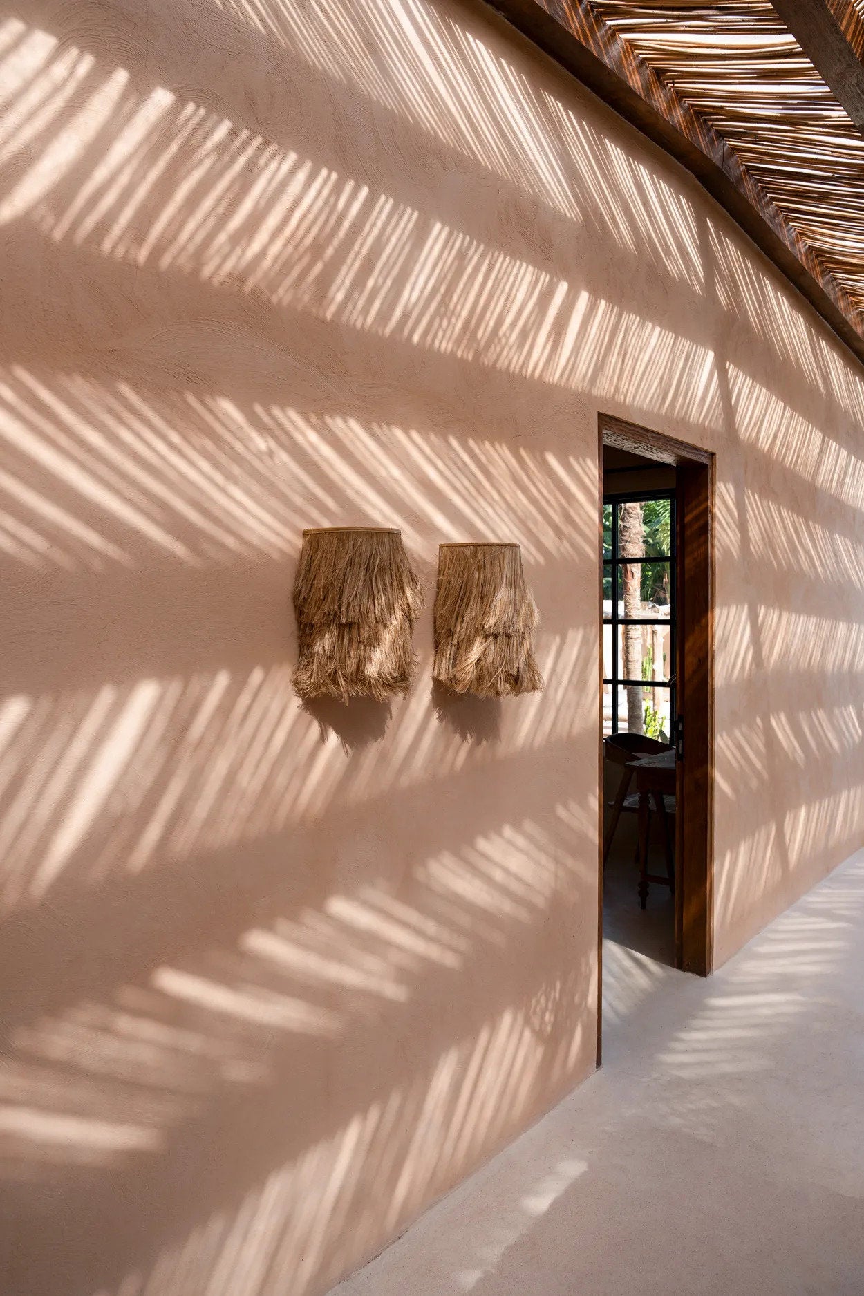 De Abaca wandlamp - naturel - S