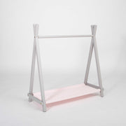 Kinderkledingrek met opbergruimte, grijs, roze