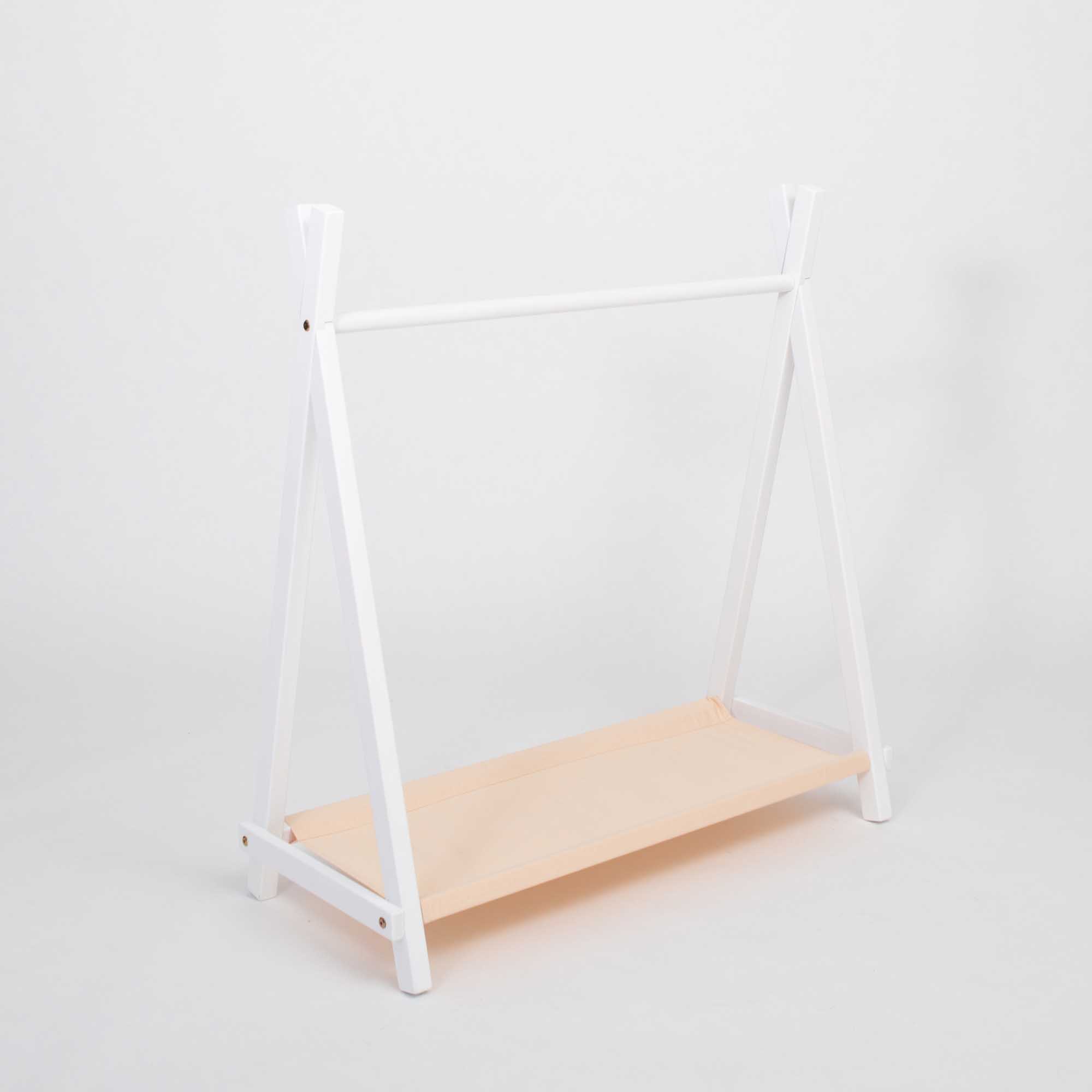 Kinderkledingrek met opbergruimte, wit, beige