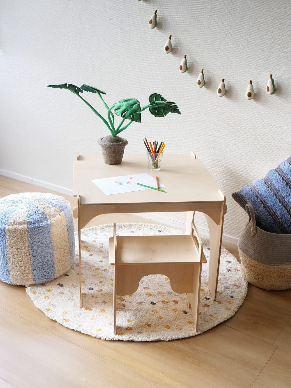 Kidsdepot vloerkleed Cato - Ø110cm - meerkleurig