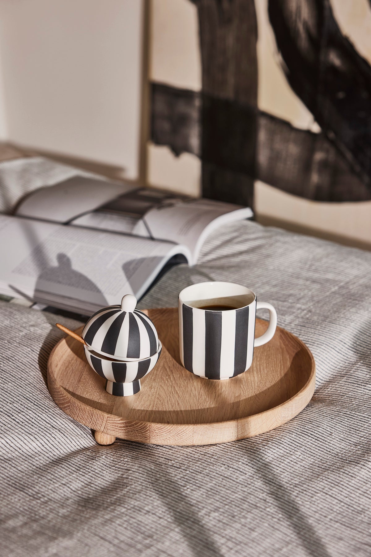 Inka rond houten dienblad - groot