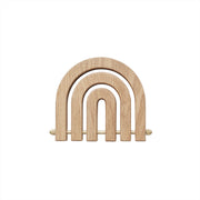 Houten onderzetter met regenboog