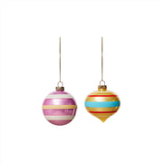Vintage glazen kerstbal nr. 1 - set van 2