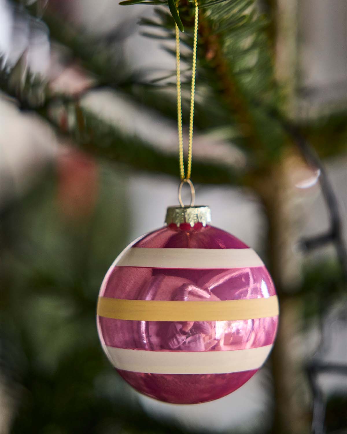 Vintage glazen kerstbal nr. 1 - set van 2