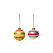 Vintage glazen kerstbal nr. 3 - set van 2