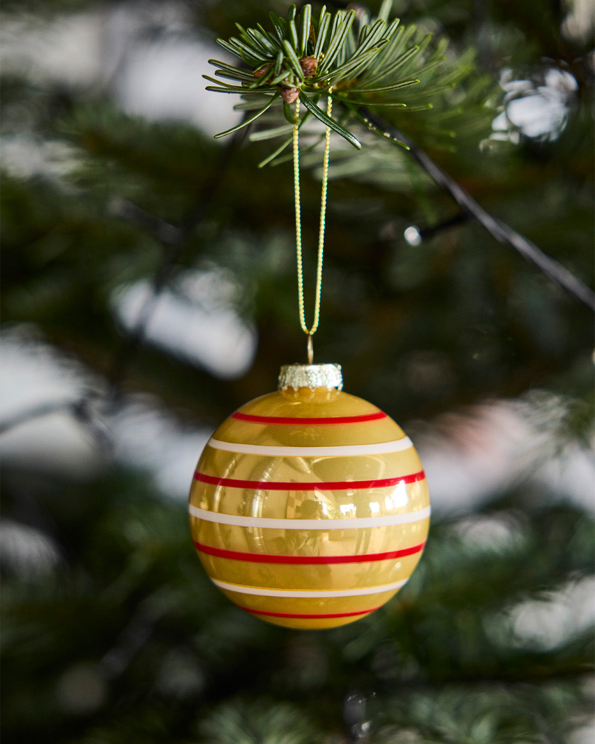 Vintage glazen kerstbal nr. 3 - set van 2
