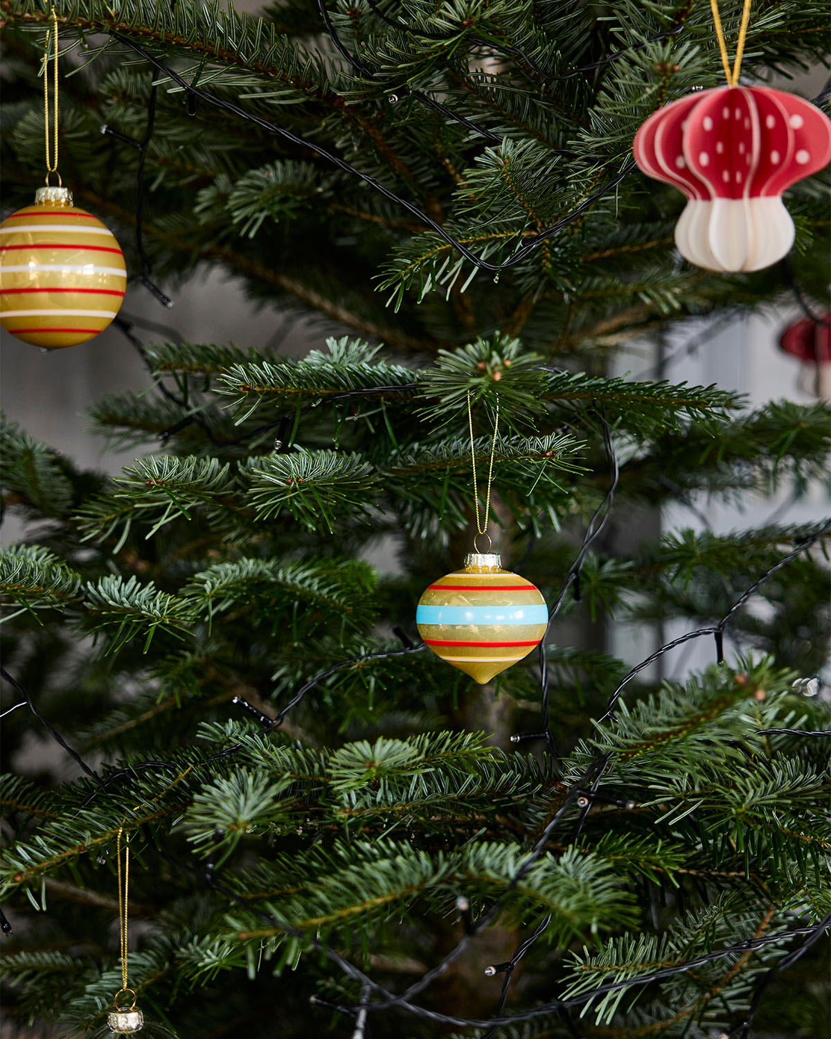Vintage glazen kerstbal nr. 3 - set van 2