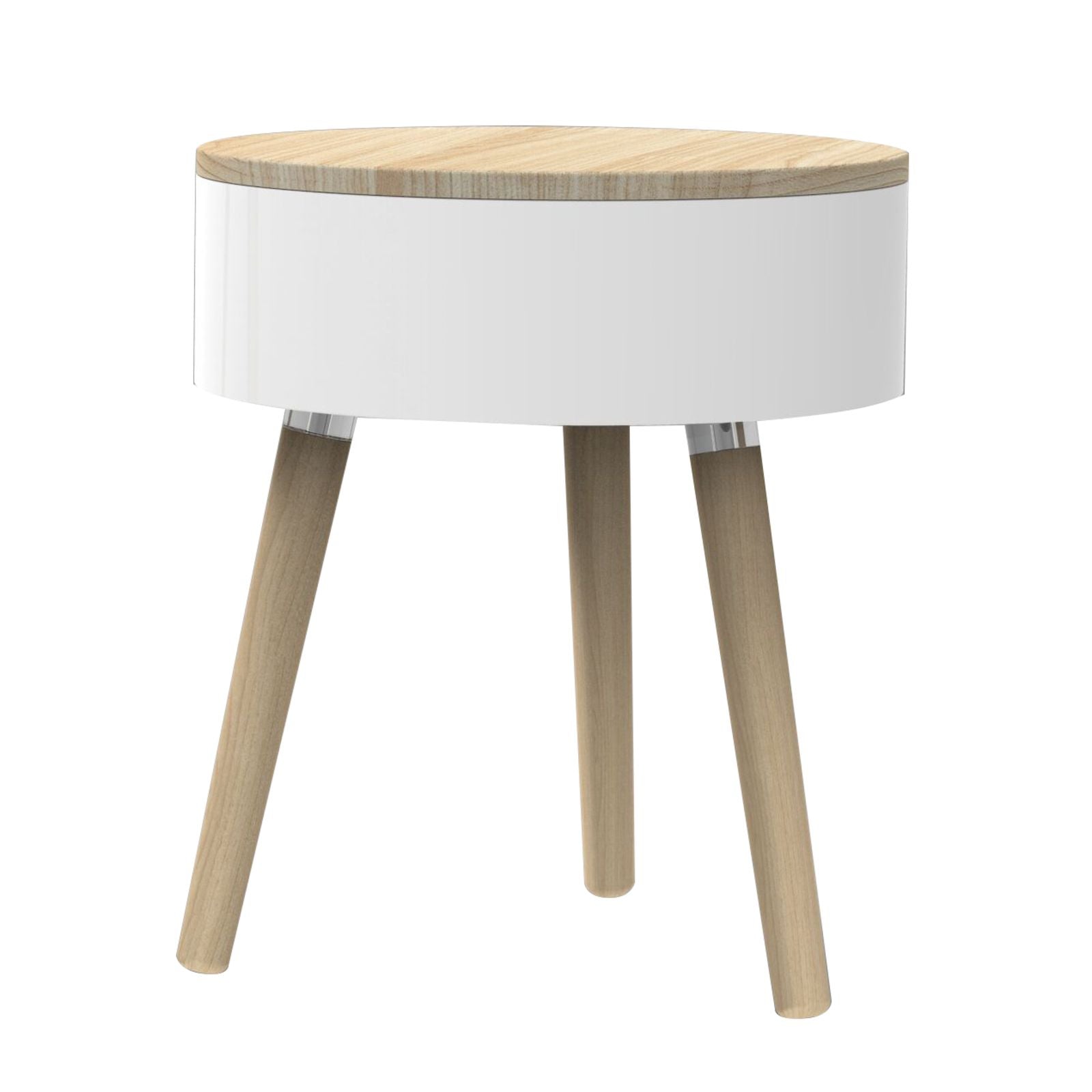 Lund Skittle bijzettafel Ø 34 cm, hoogte 52 cm - Wit