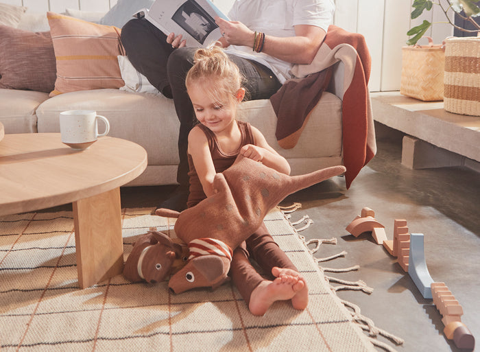 Hunsi-hond met twee puppy's Coco en Max