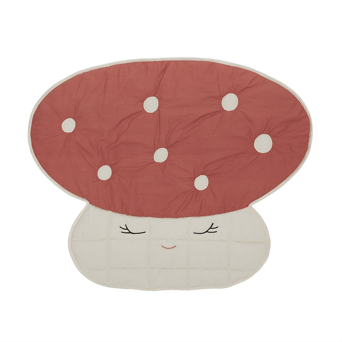 Gewatteerde deken met paddenstoelen
