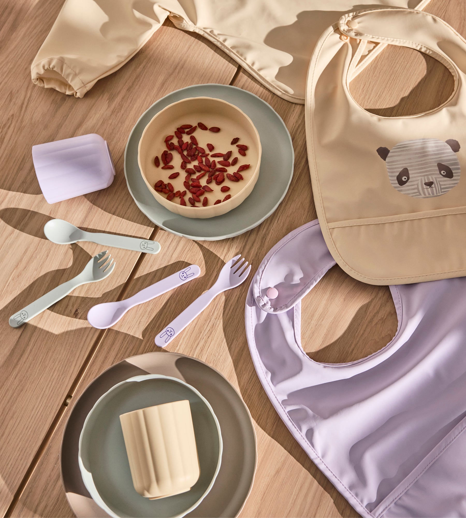 Lun Lun Panda slabbetjes - set van 2
