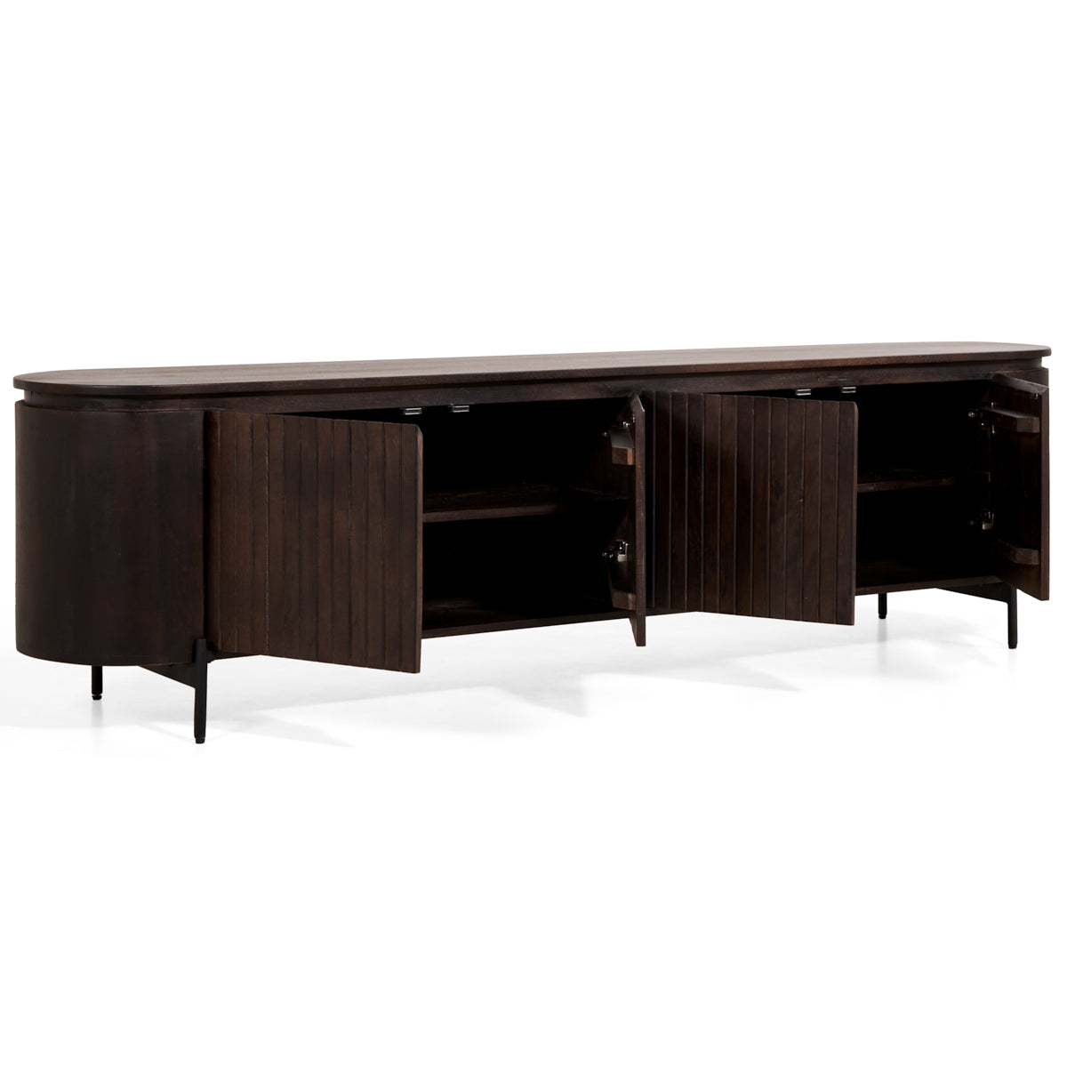 Mokka tv-meubel donkerbruin 210 cm