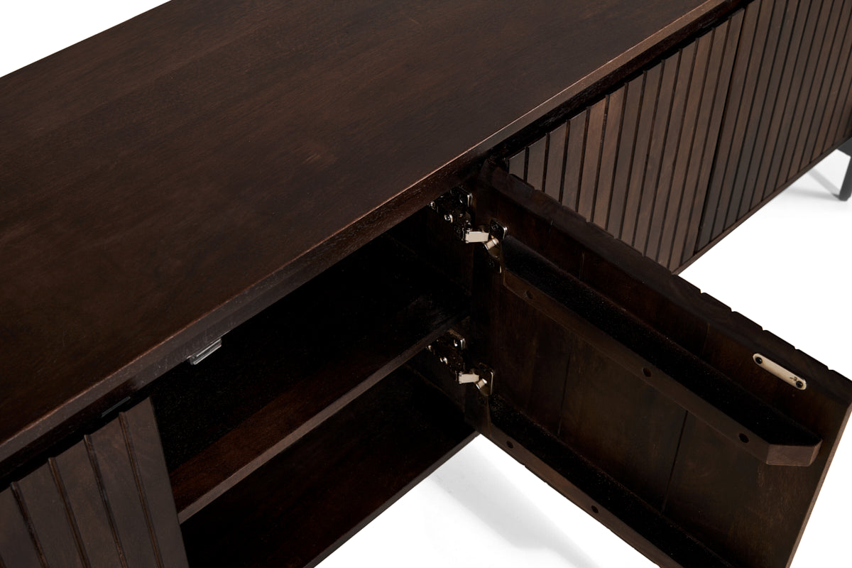 Mokka tv-meubel donkerbruin 210 cm