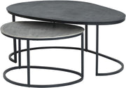 Napa salontafel, set van 2, zwart / antiek zilver