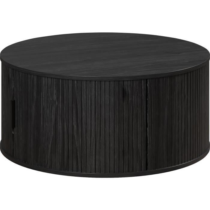Salontafel - Rond - MDF - Zwart - Essential - Diameter 80 cm - Hoogte 36 cm - RONIN