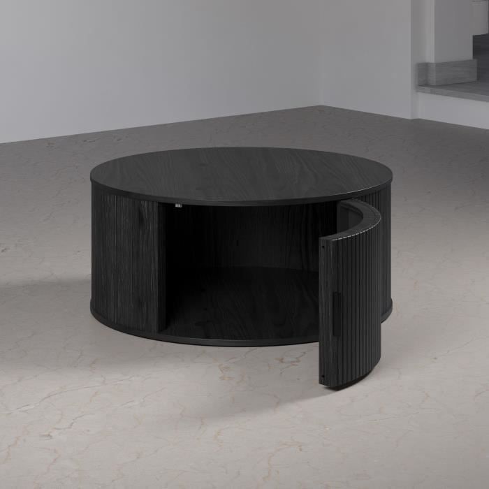 Salontafel - Rond - MDF - Zwart - Essential - Diameter 80 cm - Hoogte 36 cm - RONIN