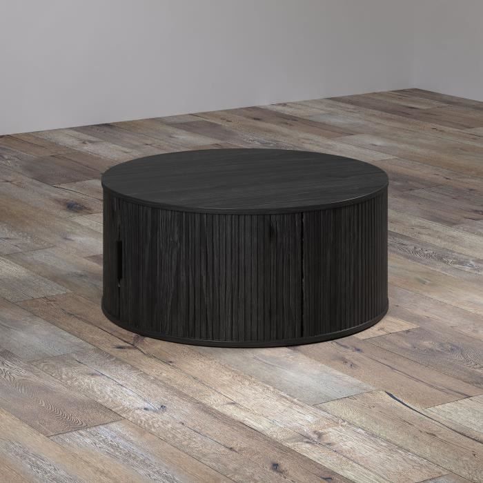 Salontafel - Rond - MDF - Zwart - Essential - Diameter 80 cm - Hoogte 36 cm - RONIN