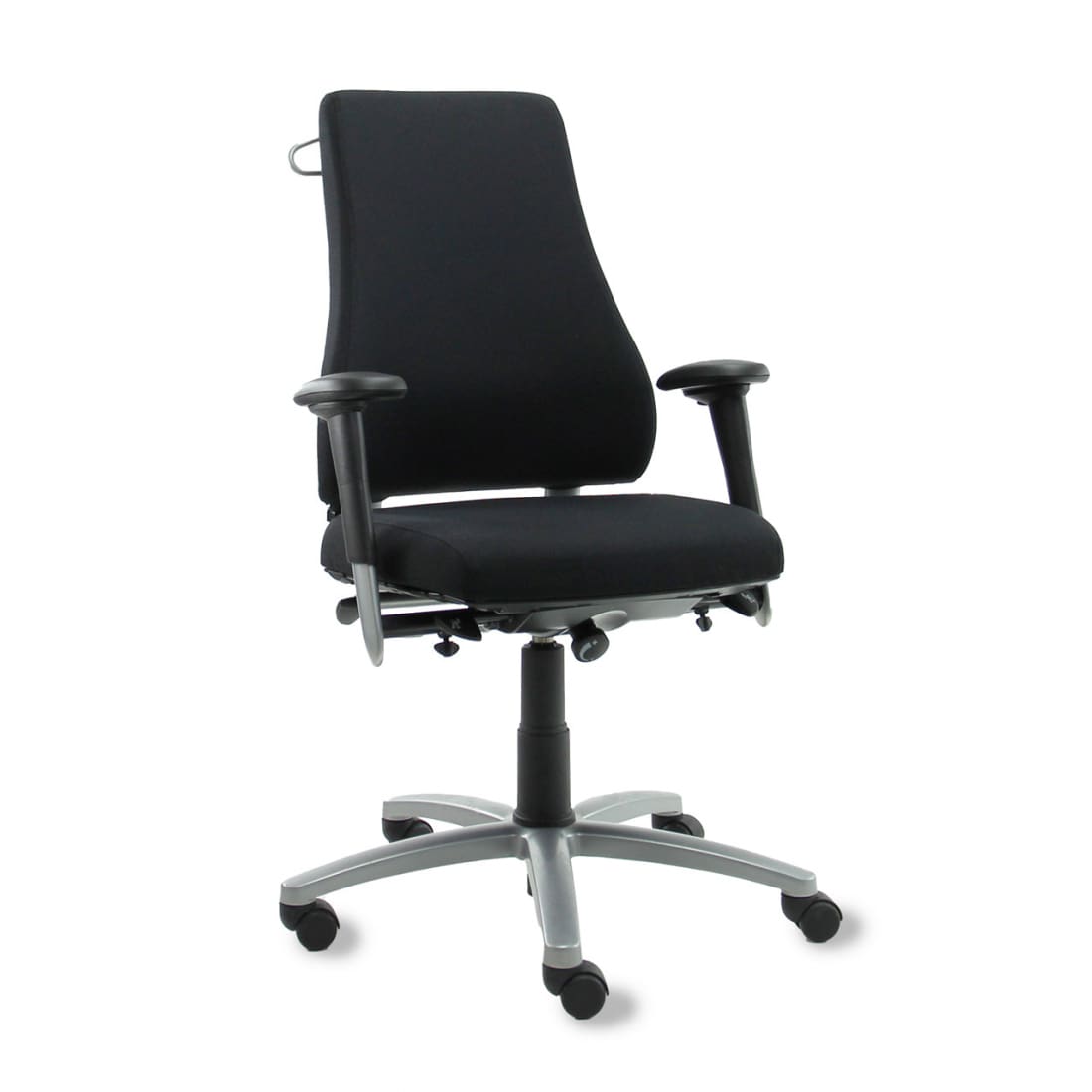 Bureaustoel BMA Axia Pro extra hoog - met kledinghanger - zwart met nieuwe stof (Refurbished)