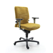 Ergonomische gele bureaustoel Regain Comforto 77 NPR1813 - zwart onderstel (Refurbished)