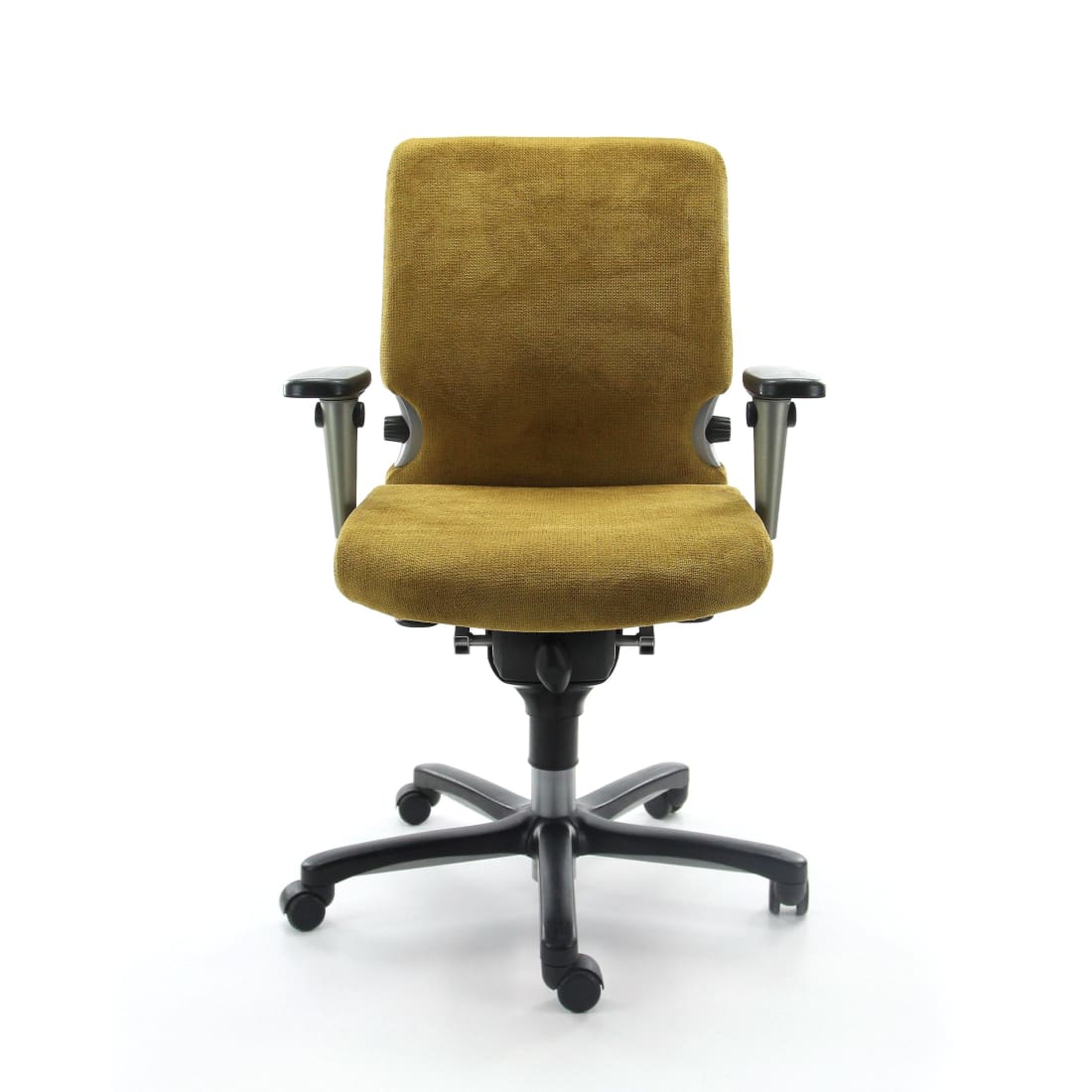 Ergonomische gele bureaustoel Regain Comforto 77 NPR1813 - zwart onderstel (Refurbished)