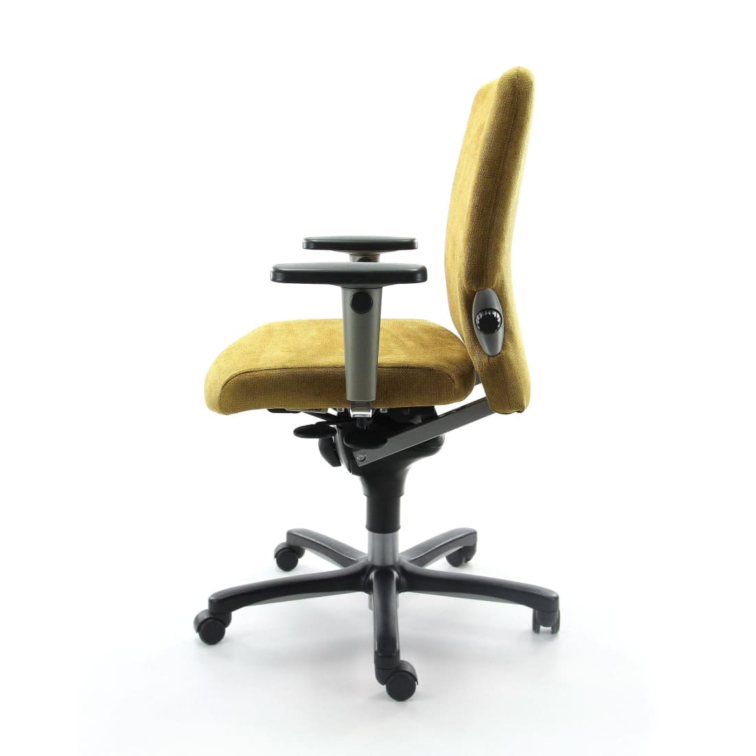 Ergonomische gele bureaustoel Regain Comforto 77 NPR1813 - zwart onderstel (Refurbished)