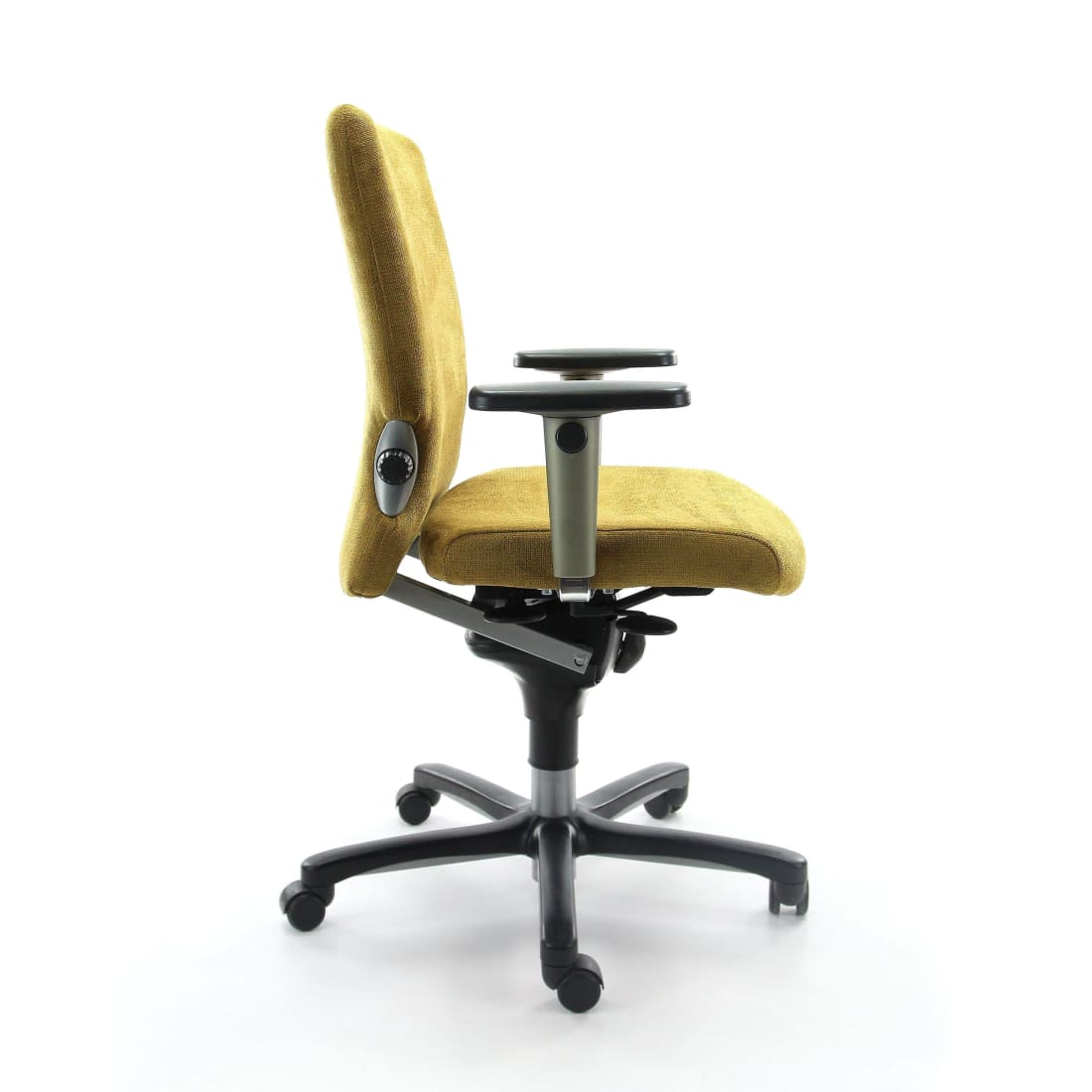 Ergonomische gele bureaustoel Regain Comforto 77 NPR1813 - zwart onderstel (Refurbished)