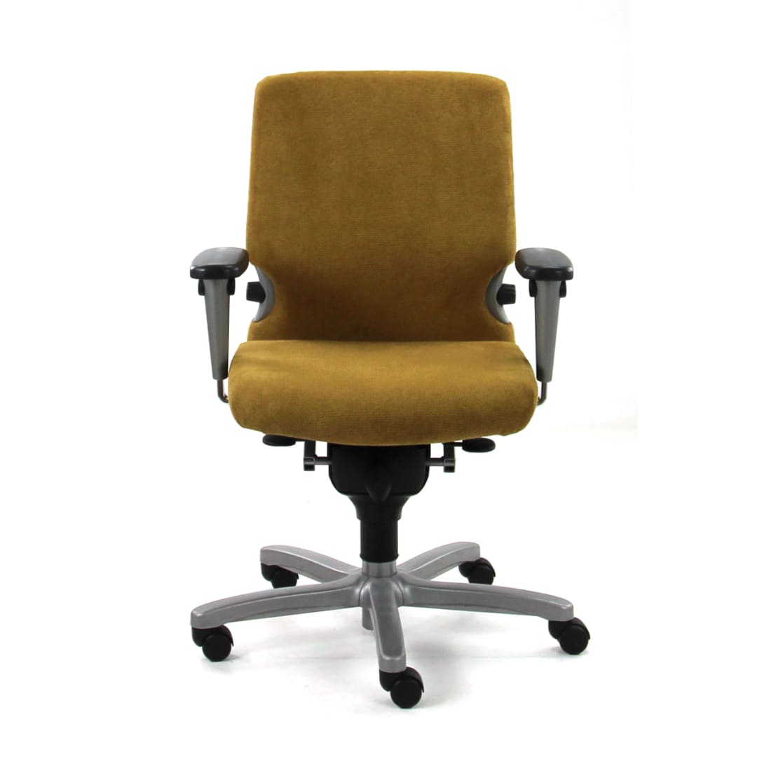 Ergonomische gele bureaustoel Regain Comforto 77 NPR1813 - zwart onderstel (Refurbished)